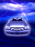 lightning striking on the car