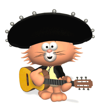 Spanish Cat playing Guitar