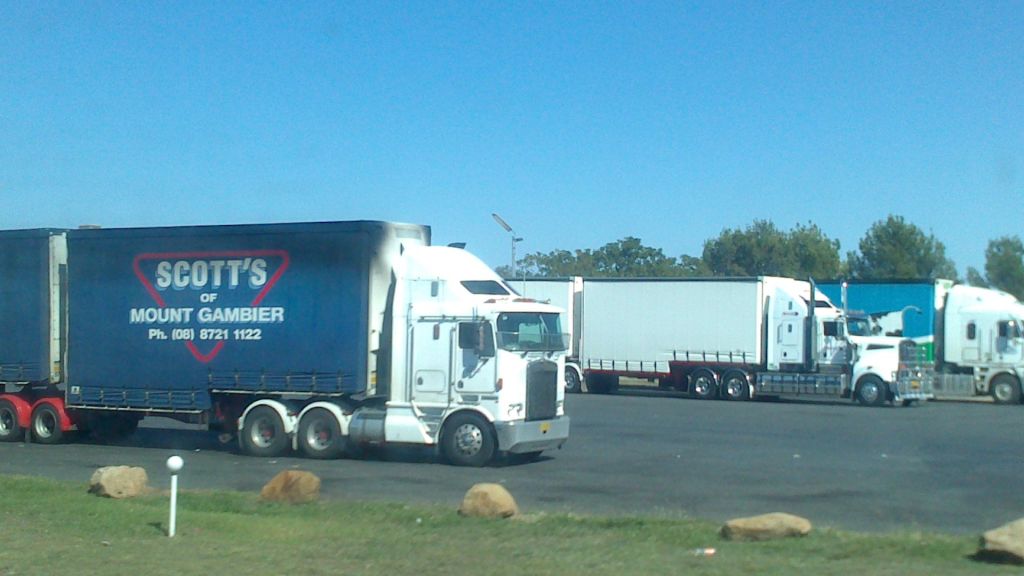 Scotts Cabover k104 B-double out of town north of Gilgandra NSW