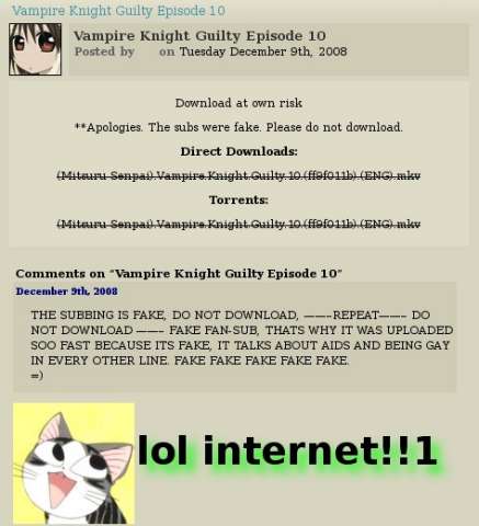 Fansub drama (anime scene)