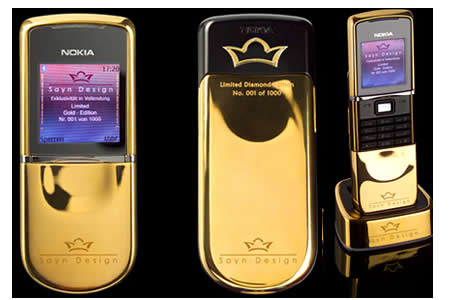 6. Gold edition nokia 8800 phone = 2,700 (1,459)