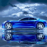 Super blue car