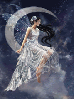 Pretty Fairy On Moon