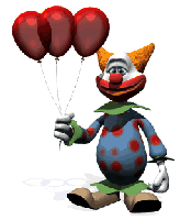 clown holding balloo
