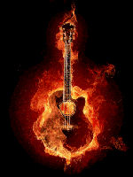 guitar on fire