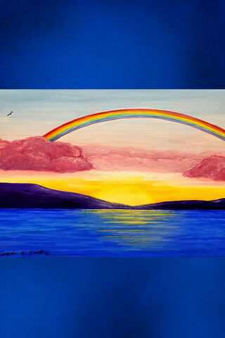 Serenity in Color: A Rainbow's Embrace 🌈🌅