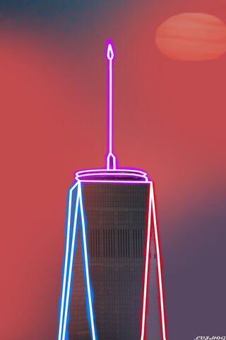 Neon Dreams: A Towering Glow