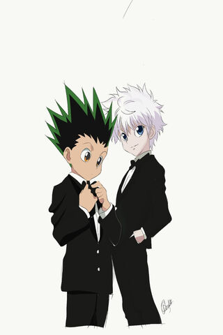Dapper Duo: Gon and Killua in Style! 🎩✨