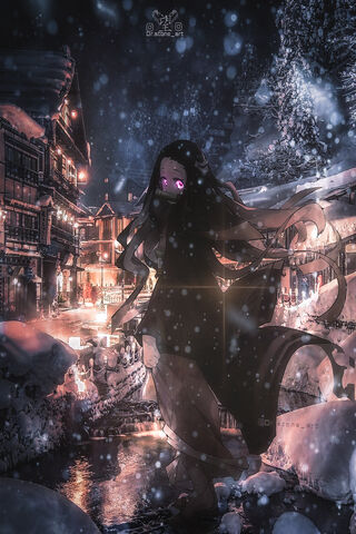 Nezuko's Winter Wonderland ❄️🌙