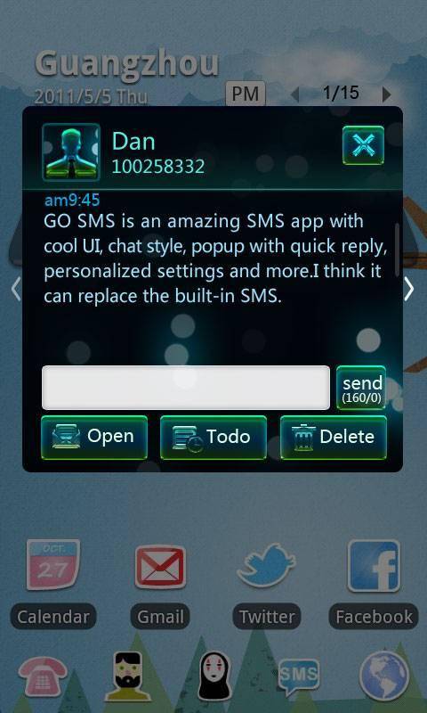 Neon Light GO SMS Theme 1.0