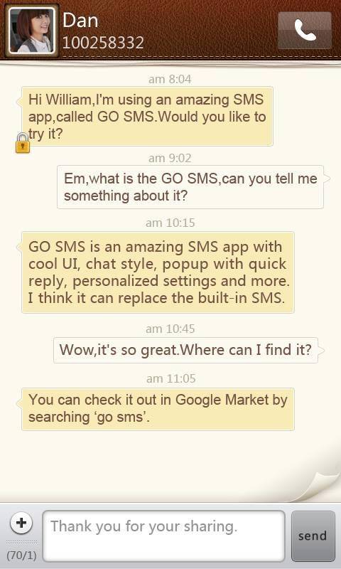 Simple Paper GO SMS Theme 1.0
