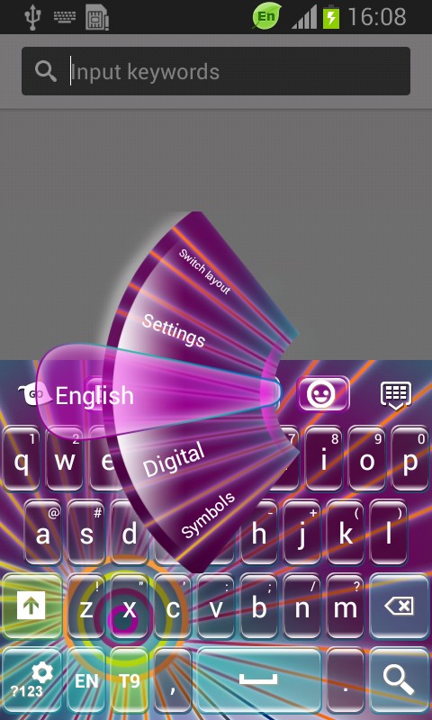 Neon Sunburst Keyboard