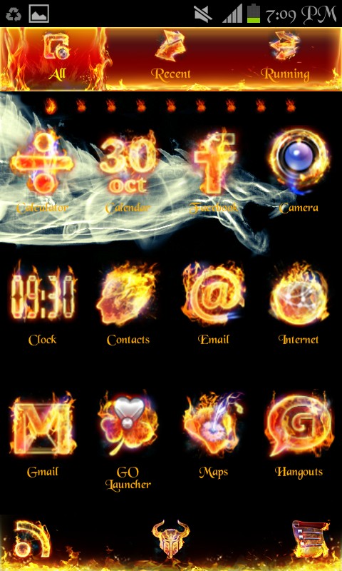 Smoke N Fire Dragon Go launcher theme