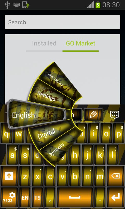 Keyboard Black and Yellow