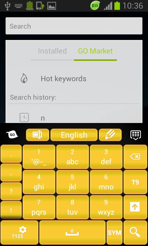 Yellow Keypad for Mobile