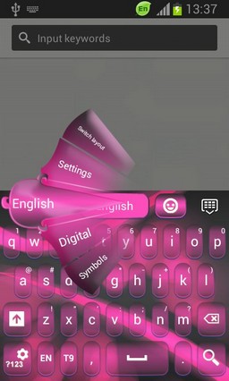 Pink Neon Color Keyboard