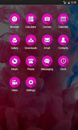 Pink smoke color GO Launcher Theme
