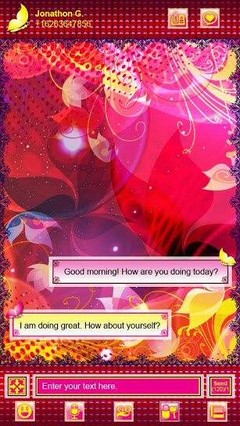 Pink Butterfly Go Sms Pro Theme