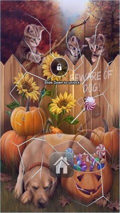 Cute Dog Halloween Lock Screen