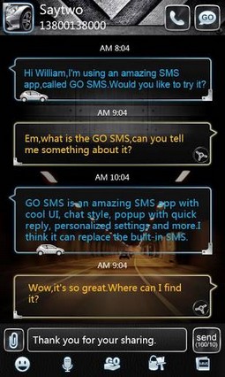 GO SMS PRO AiBlue ThemeEX