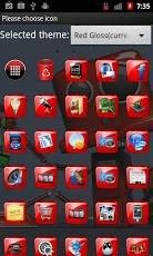 Red Gloss Go Launcher Theme