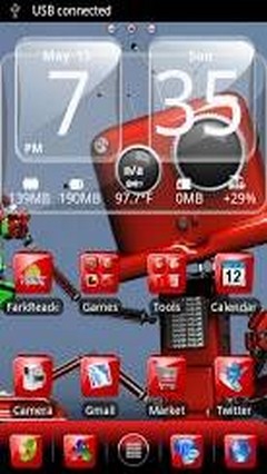 Red Gloss Go Launcher Theme