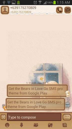 Bears in Love Go Sms