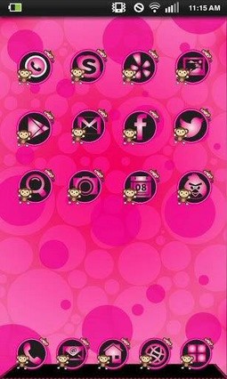 Go Launcher Pink Monkey Theme