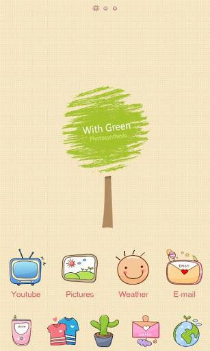 With GO Launcher Theme