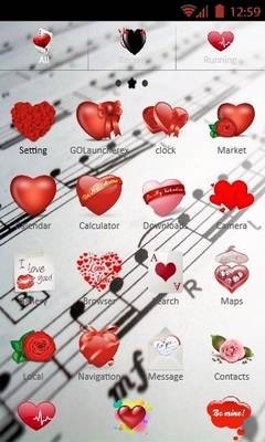 Touch My Heart Go Launcher Theme