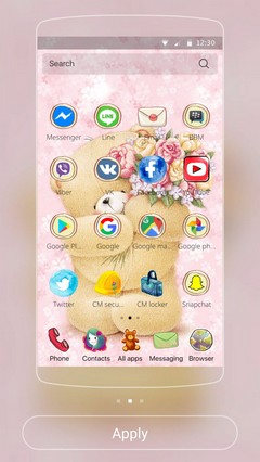 Cute Pink Teddy Android Theme