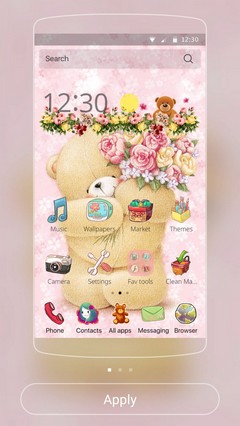 Cute Pink Teddy Android Theme
