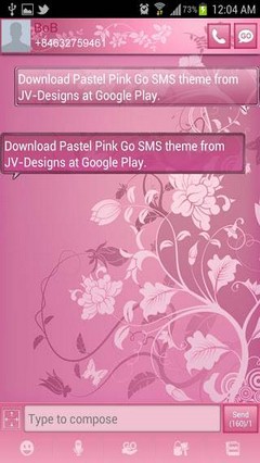 GO SMS PastelPink theme