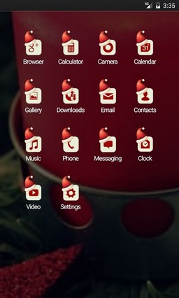 Candle xmas red star Nova Launcher Theme