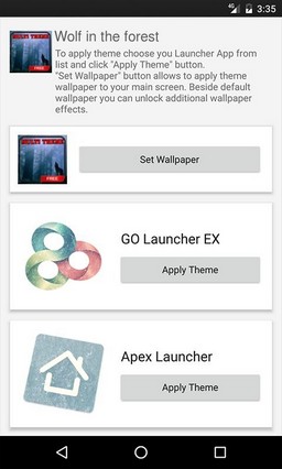 Wolf in the forest Apex Launcher Theme
