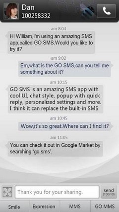 GO SMS Simple Dark Theme