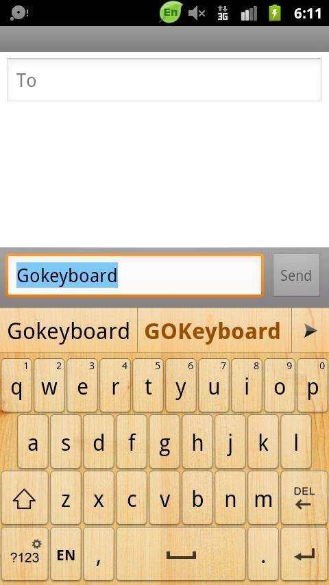 Go keyboard woodgrain theme