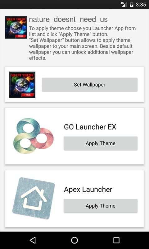 Nature doesnt need us GO Launcher Theme