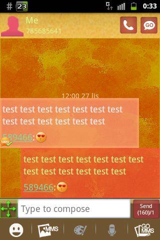 GO SMS Theme Orange Yellow
