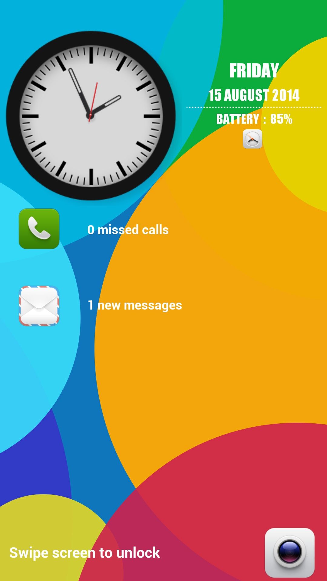 Xiaomi Swipe Clock Lock Screen
