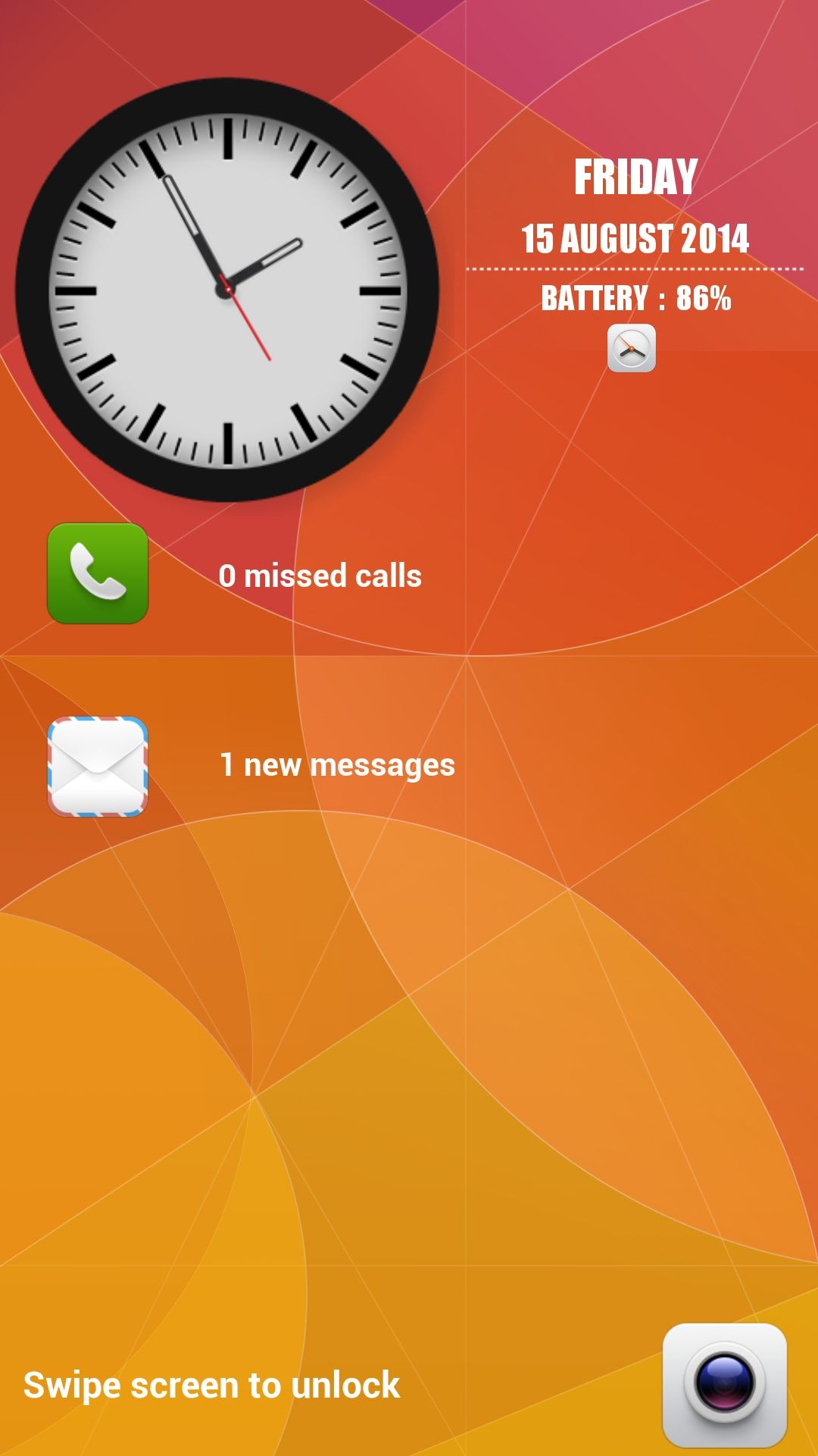Xiaomi Swipe Clock Lock Screen