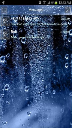 Water Drops Go SMS Pro Theme