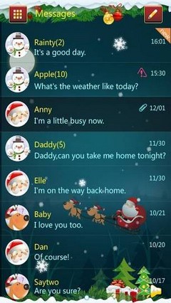 GO SMS Pro ChristmasEveThemeEX