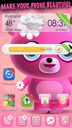 Cute Pink Go Launcher Theme