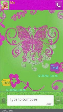 Pink Fairy Aryana Go SMS Theme