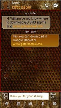 GO SMS ALL Rust Theme