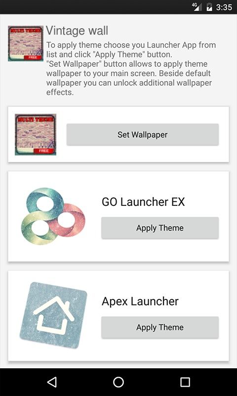 Vintage wall ADW Launcher Theme