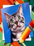 猫を描く方法 - キーパッドの電話