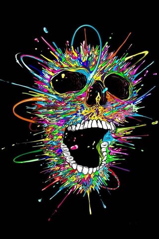 Wallpaper ID 444754  Artistic Psychedelic Phone Wallpaper Skull  750x1334 free download
