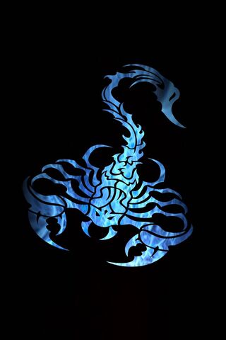 Escorpio de llama azul